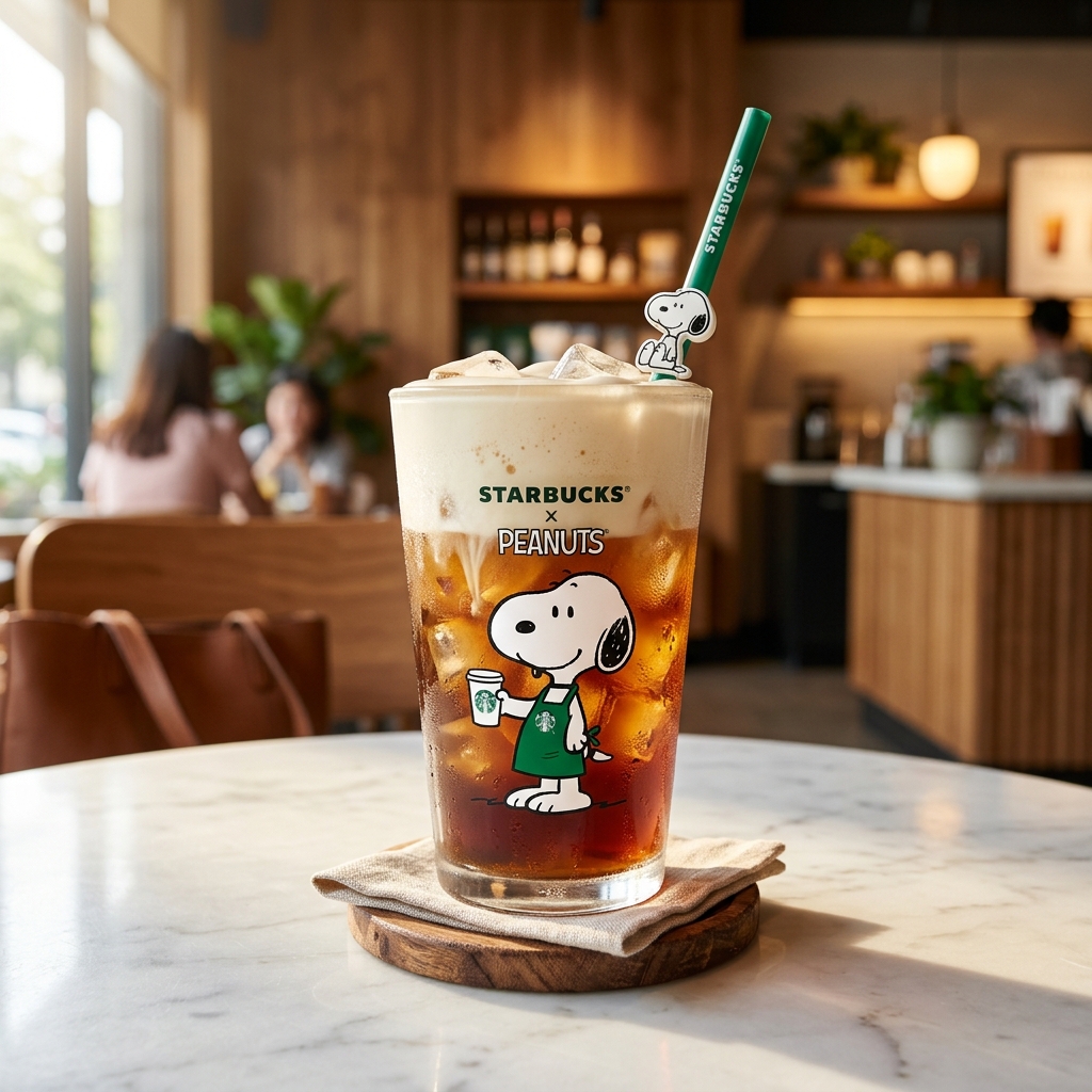 Starbucks Snoopy Glass Cold Cup Iced Latte